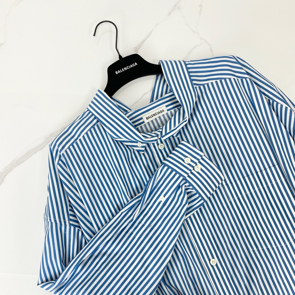 Balenciaga Satin Striped Poplin Shirt
